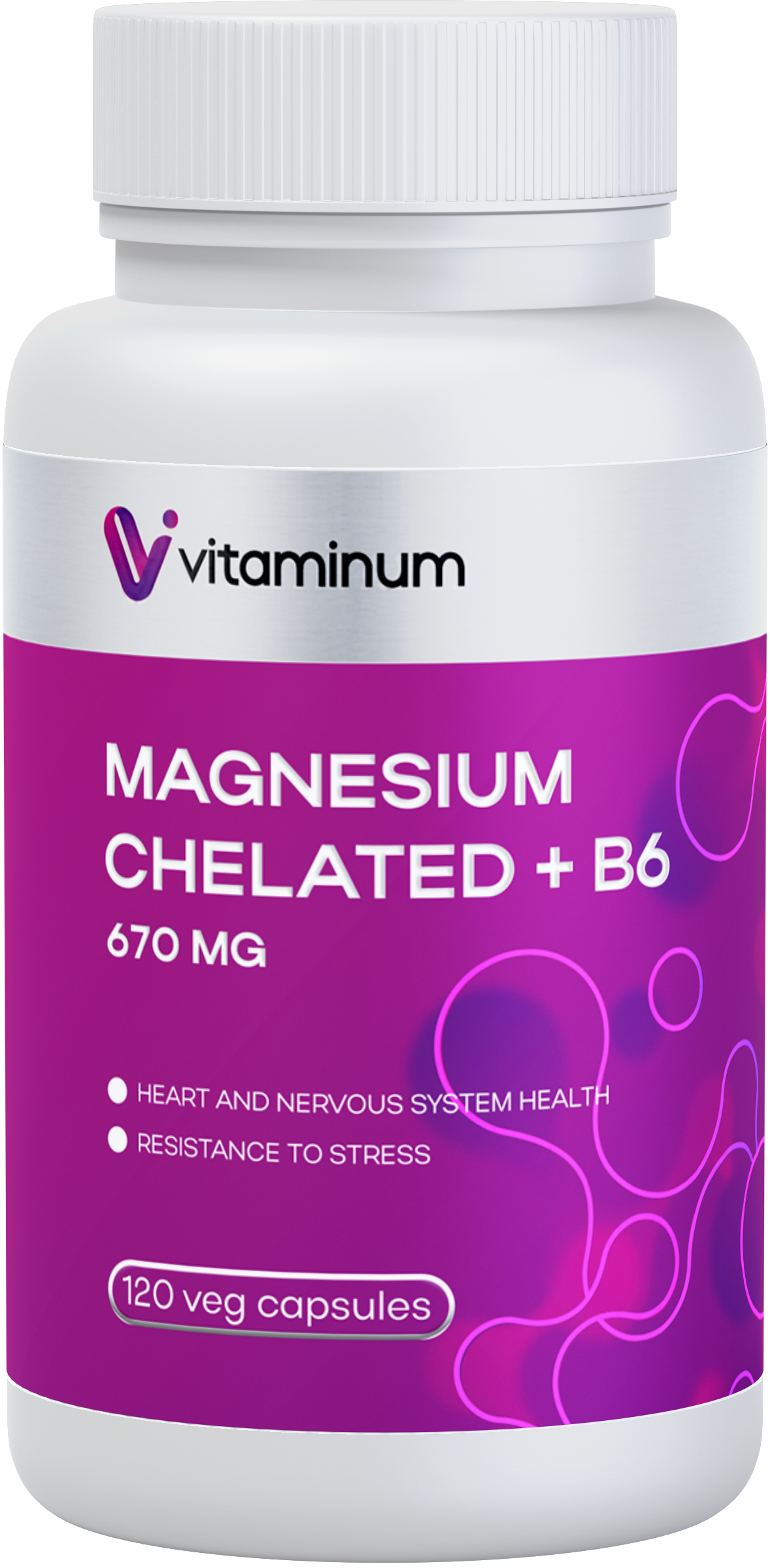  Vitaminum МАГНИЙ ХЕЛАТ + витамин В6 (670 MG) 120 капсул 800 мг  в Златоусте